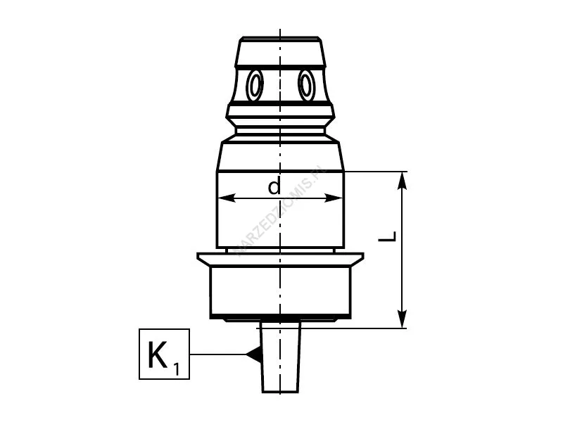 Rysunek techniczny: Wkład do oprawek szybkomocujących z moc. do uchwytów wiertarskich: T.5366 FI40/B12 - KOLNO